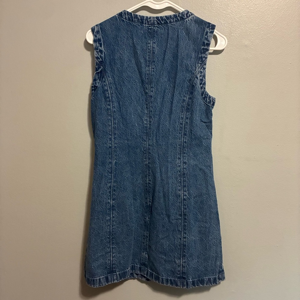 Abercrombie & Fitch Denim Mini Jean Dress Medium Button Front Y2K 90s casual - Picture 6 of 8